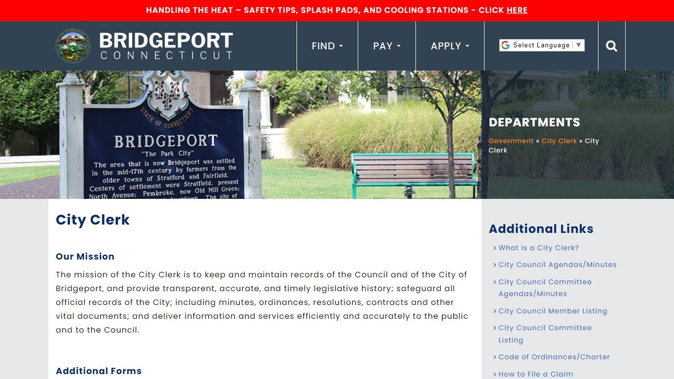 City Clerk - Bridgeport, CT