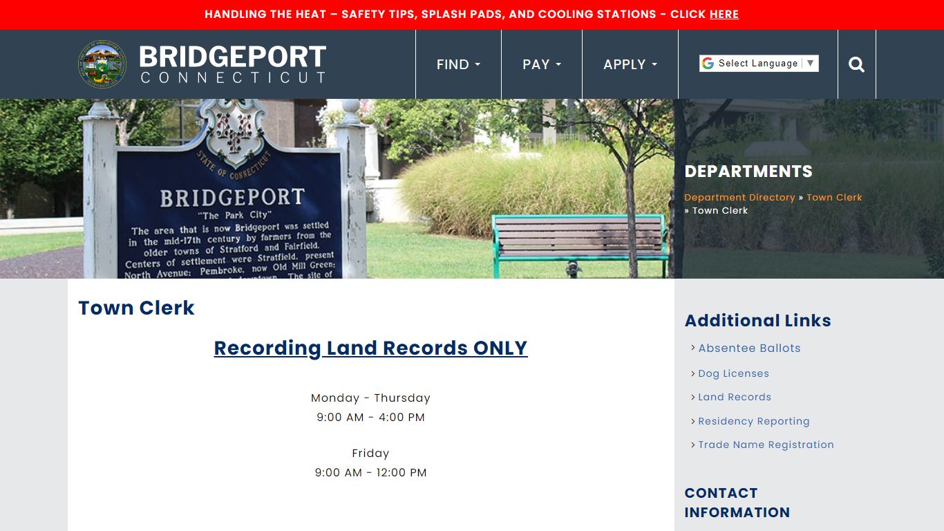 Welcome to the City of Bridgeport, CT - Bridgeport, CT